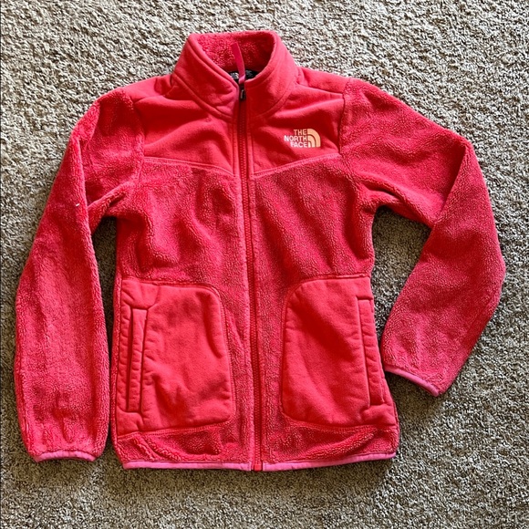 The North Face Vibrant Orange with pink edges Fleece Jacket - Picture 1 of 3